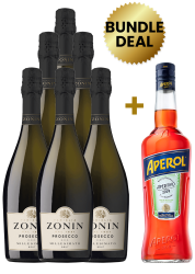 6 Btls Zonin Prosecco Millesimato Brut 75Cl + 1 Btl Aperol Aperitivo 1L Free